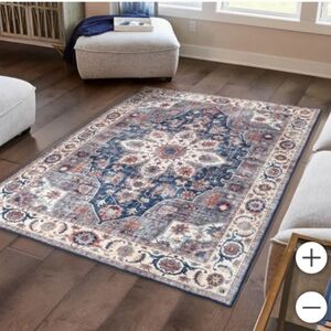 6' 6" x 9' 6"/ Wyatt & Ash Washable Area Rug, Aliyah